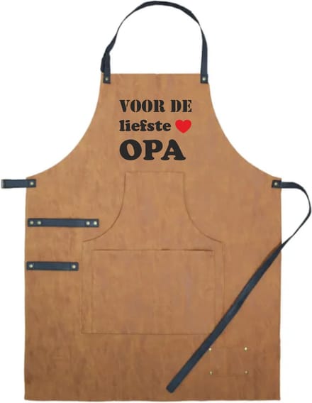Schort luxe voor de liefste opa | vaderdag cadeau | vader cadeautjes | papa | Leer