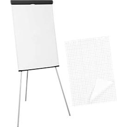 Flipchart standaard + 5 x 20 vellen flipoverpapier, gratis
