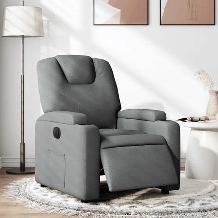 vidaXL - Fauteuil - elektrisch - verstelbaar - stof - donkergrijs