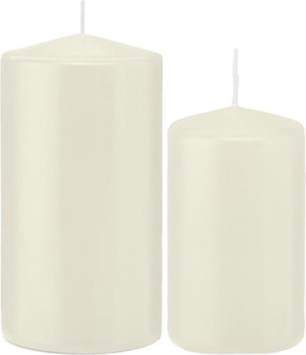 Trend Candles - Stompkaarsen set 4x stuks ivoor wit 12 en 15 cm