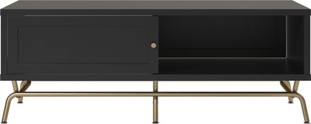 Nova-Salontafel - Schuifdeur - Zwart MDF