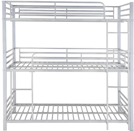 Vente-unique Stapelbed metaal zilverkleurig 90 x 190 cm