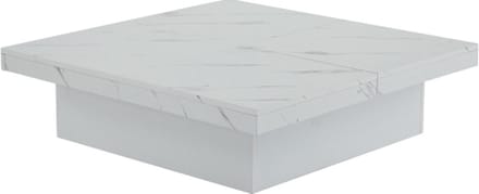 Witte Vierkante Salontafel met Marmerlook