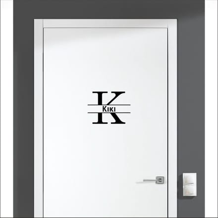 Deursticker Met Naam -  Kiki - Zwart