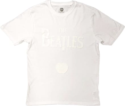 The Beatles - Logo & Apple Heren T-shirt - M - Wit