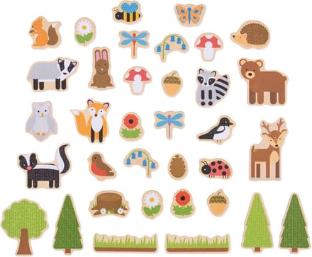 Bigjigs Wooden Magnets Bunch 35 pcs.