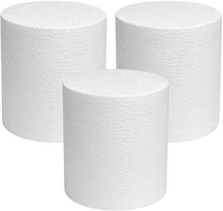 Piepschuim vormen - cilinder - 3x - D15 x L20 cm - styropor hobby / DIY vorm - basis knutselfiguren