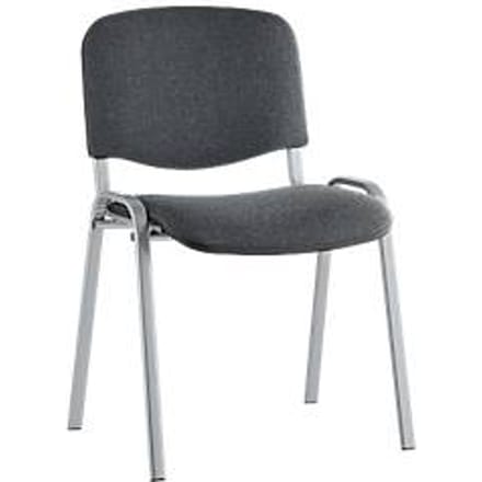 Bezoekerstoel ISO BASIC – stapelbaar - zilverkleurig aluminium onderstel - antraciet