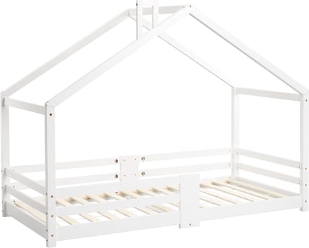 Merax Kinderbed 90x200 - Bed voor Kinderen met Valbeveiliging - Huisbed - Wit