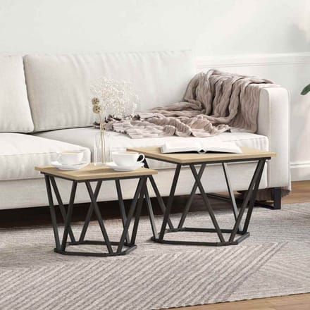 vidaXL - Bijzettafelset - 2 - st - Sonoma - Eik - 50 - x - 50 - x - 40 - cm
