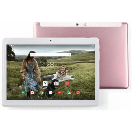 Tablet PC 10.1 Inch Android 11 Octa Core 4GB/64GB Tablet 3G LTE Telefoongesprek GPS 1280*800 IPS met Cover Case Add Case rosé gouden kleur