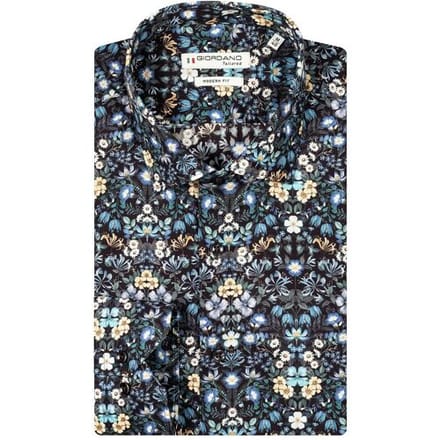 Giordano Overhemd Maggiore Fancy Flowers Donker Navy-Multi / male