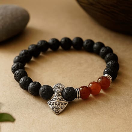 Lavastenen armband - Bijlkop Carneool