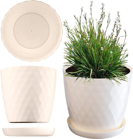 KADAX Cristal - Bloempot - Crème - Rond - 16cm
