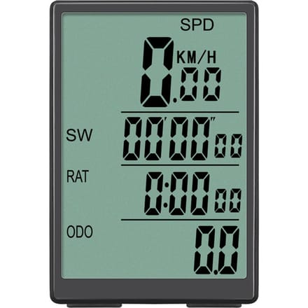 Fietscomputer Draadloze Fietscomputer Waterdichte Snelheidsmeter met Groene LCD-achtergrondverlichting zwart