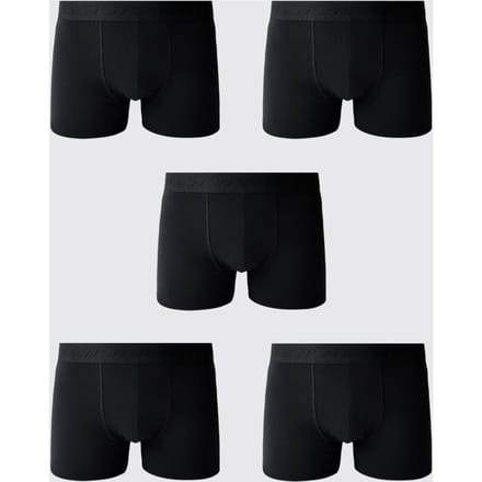 5-pack Zwarte Heren Sport Boxershorts | Black | Size Small