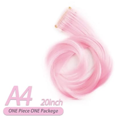 Clip in hair extension - Licht Roze - plukje haar lichtroze - 1 stuk