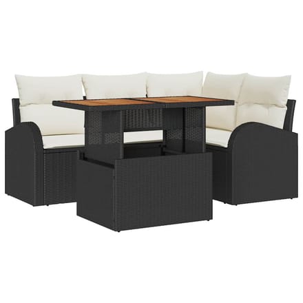 vidaXL - Tuinbank - Set - 5 - st - Zwart - en - crème