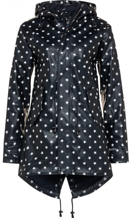 Donkerblauw met sterren dames regenjas / parka HafenCity® van BMS S