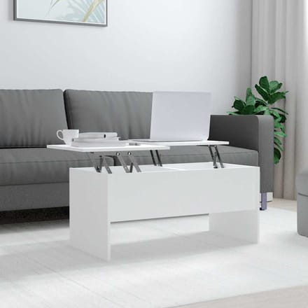 vidaXL - Salontafel - 102x50,5x46,5 - cm - bewerkt - hout - wit