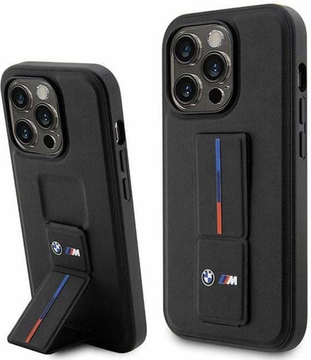 BMW M Tricolor Grip Back Case - Geschikt voor Apple iPhone 14 Pro Max (6.7") - Zwart