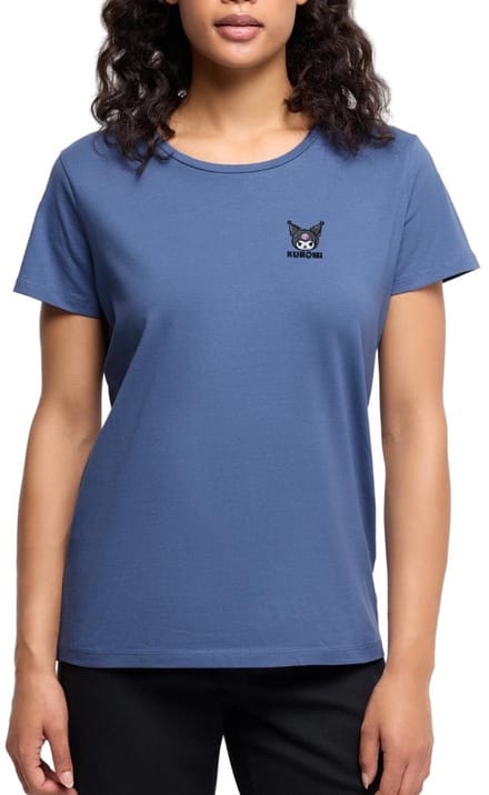 Kuromi Geborduurd Portret Premium T Shirt Dames