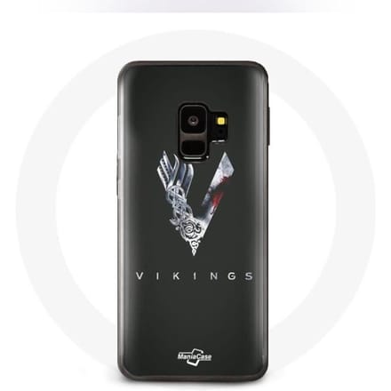 Hoesje - Vikingen - Samsung Galaxy S9 - Hard - V Logo - Zwartgrijs Zwaard