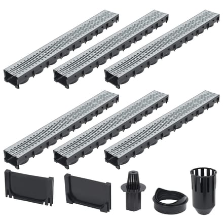 vidaXL - Afvoergoten - 6 - m - gegalvaniseerd - staal - 6 - st