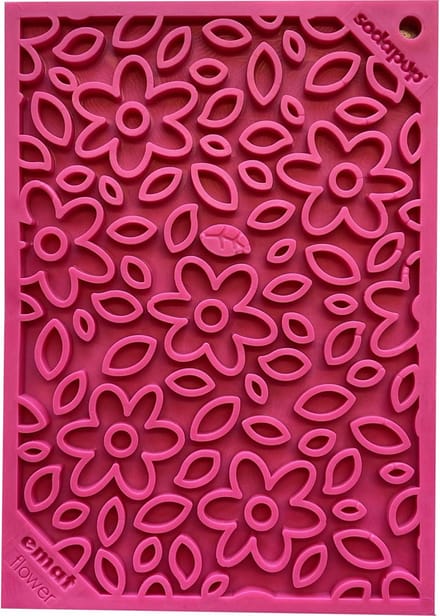 Sodapup Lickmat Flower Power - Hondenvoerbak - Roze S