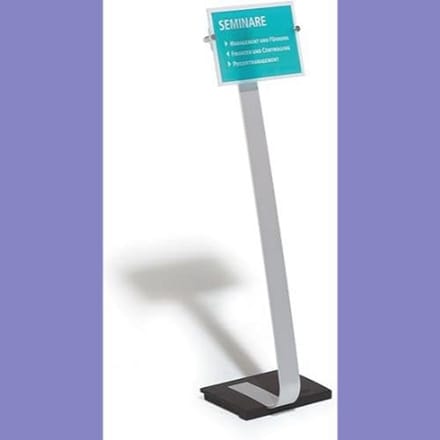 Durable 481823 Floor Stand Crystal Sign A4, rotatable from portrait to landscape format