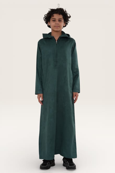 Kinderen Jongens Groene Capuchon Eid Marokkaanse Jubba Gewaad Ramadan Eid Thobe LFS - K-HM12