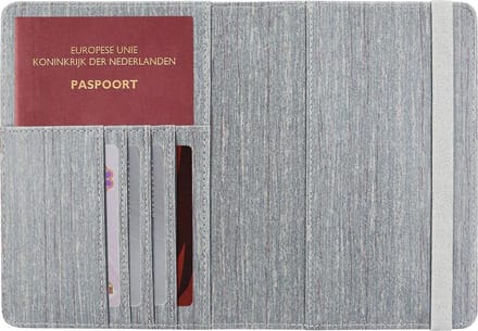 Paspoorthoesje / Paspoorthouder - 11,7 x 16,5 cm - Type: D1 Houtpatroon Grijs