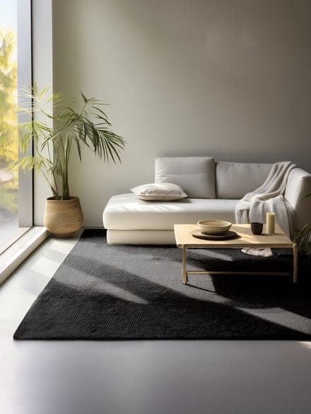 Flycarpets Bouclé Jute Handgeweven vloerkleed - Jaipur - Zwart - 80x200 cm