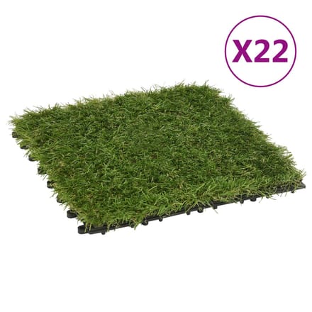 vidaXL - Kunstgrastegels - 22 - st - 30x30 - cm - groen