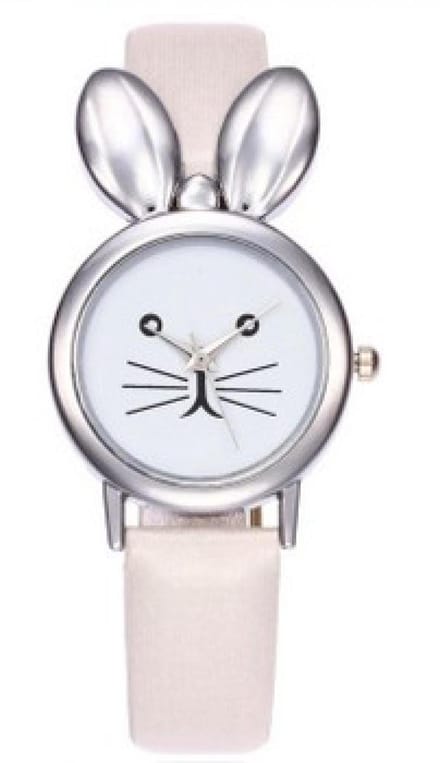Hidzo Horloge Konijn Ø 37 mm - Wit - In horlogedoosje