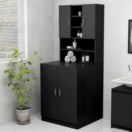 vidaXL - Wasmachinekast - 70,5x25,5x90 - cm - zwart