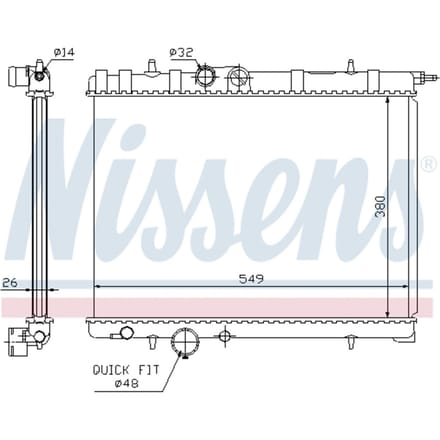 Radiator, motorkoeling NISSENS 63697