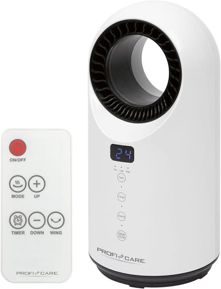 Elektrische Keramische Kachel en Tafelventilator 2-in-1 met LED-touchscreen