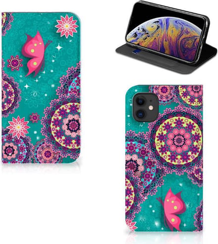 Apple iPhone 11 Bookcase Cirkels en Vlinders