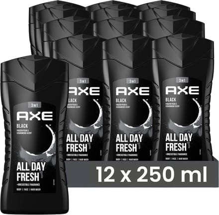 Axe Douchegel - Black - 250ML - 12 Stuks - Voordeelverpakking