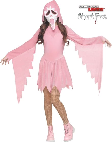 Ghost Face® Scream Roze Glitter Kostuum Meisje