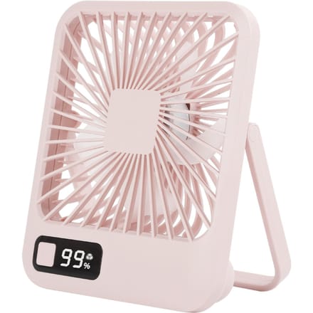 Q3 Bureauventilator Draagbare persoonlijke ventilator Digitaal display 5 windsnelheden Verstelbare elektrische koelventilator USB roze