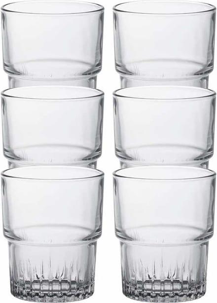Duralex koffie/espresso glazen Empilable - 6x stuks - transparant - 160 ml - Drinkglazen