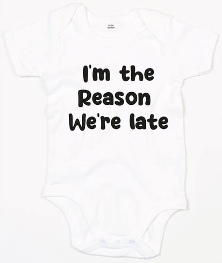 Rompertje I Am The Reason We Are Late-Wit-3-6 Maanden