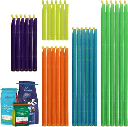 Set van 30 veelzijdige snackclips, 9/12.5/18.5/22.5/28.5 cm, herbruikbare afsluitclips voor voedselopslag en versheid behoud