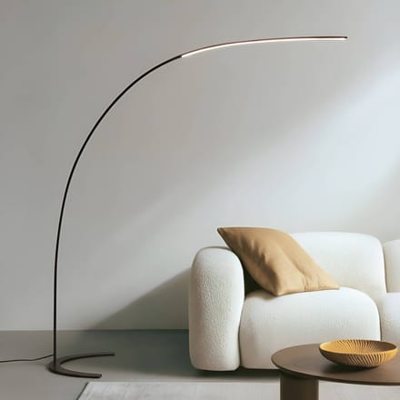 Lindby LED vloerlamp Danua, zwart, metaal, hoogte 200 cm