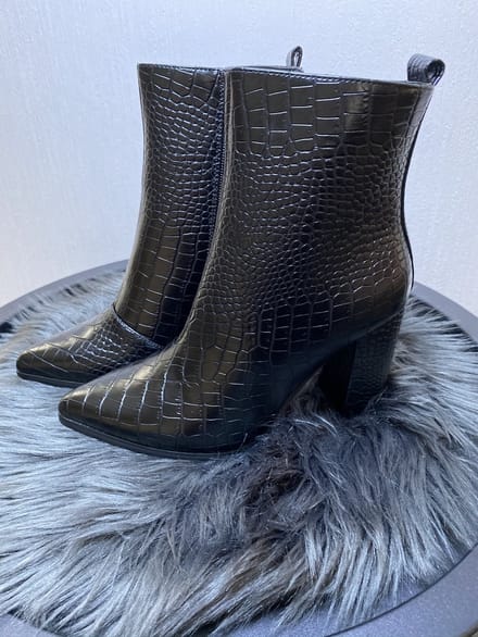 Ivy Heels Croco Zwart - Enkellaarzen - Maat 37