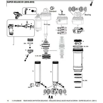 Schokdemper Rockshox Kit Air-Sealhead Super Dlx A1 2017