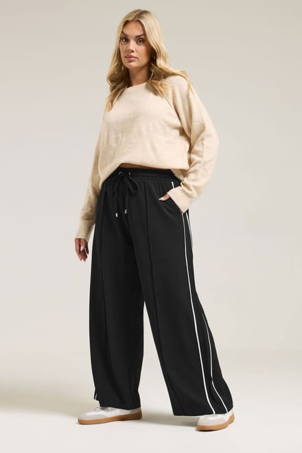 Yours Zwarte Zijstreep Wijde Broek Size 42