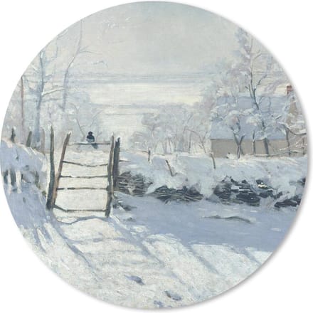 Muismat rond 20x20 cm - Mousepad De ekster - Claude Monet - Ronde muismatten